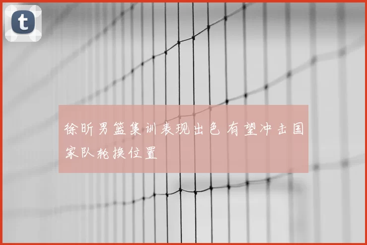 徐昕男篮集训表现出色 有望冲击国家队轮换位置